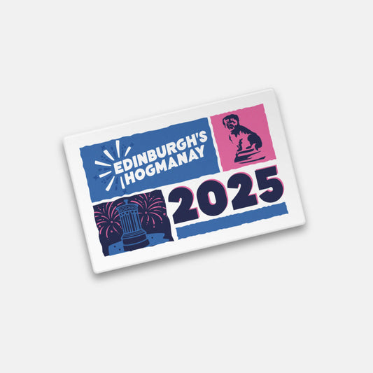 Edinburgh's Hogmanay Fridge Magnet - White