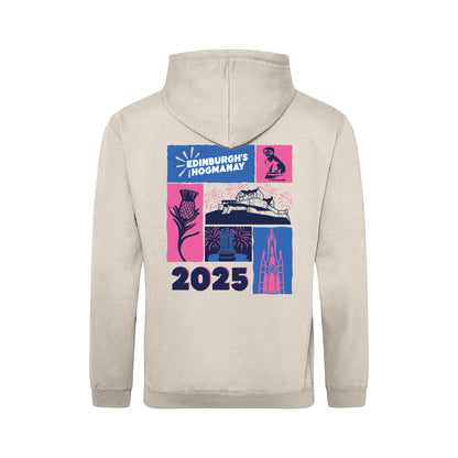 Edinburgh's Hogmanay Hoodie - Vanilla Milkshake - Back