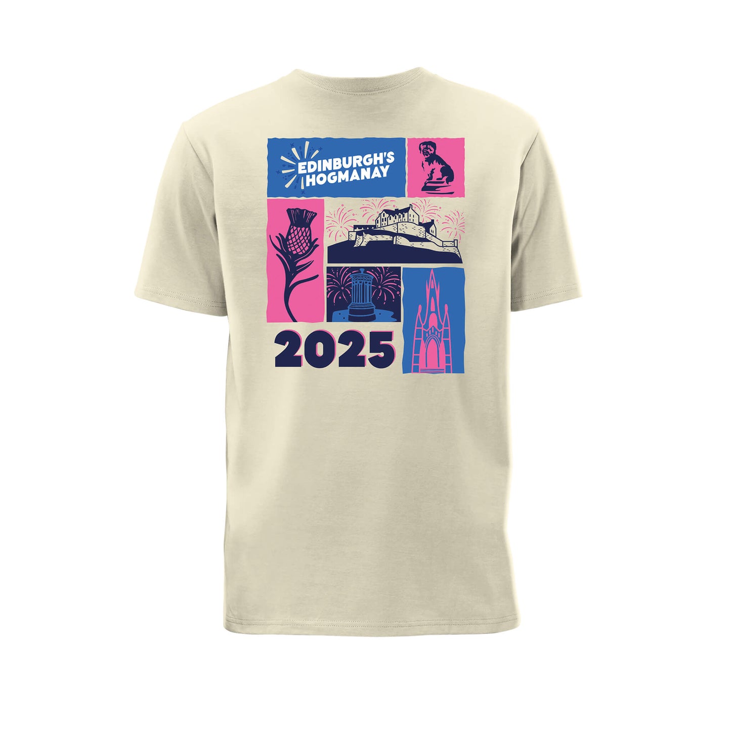 Edinburgh's Hogmanay T-Shirt - Natural - Back